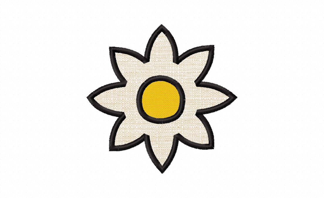 FREE Outline Daisy Applique Embroidery Design