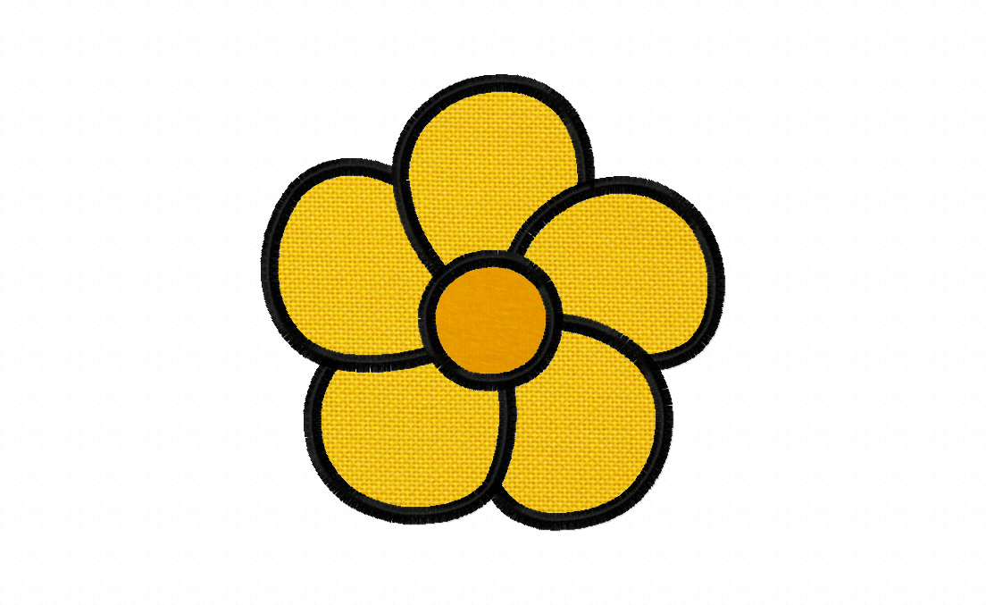 Outline Floral Applique Embroidery Design