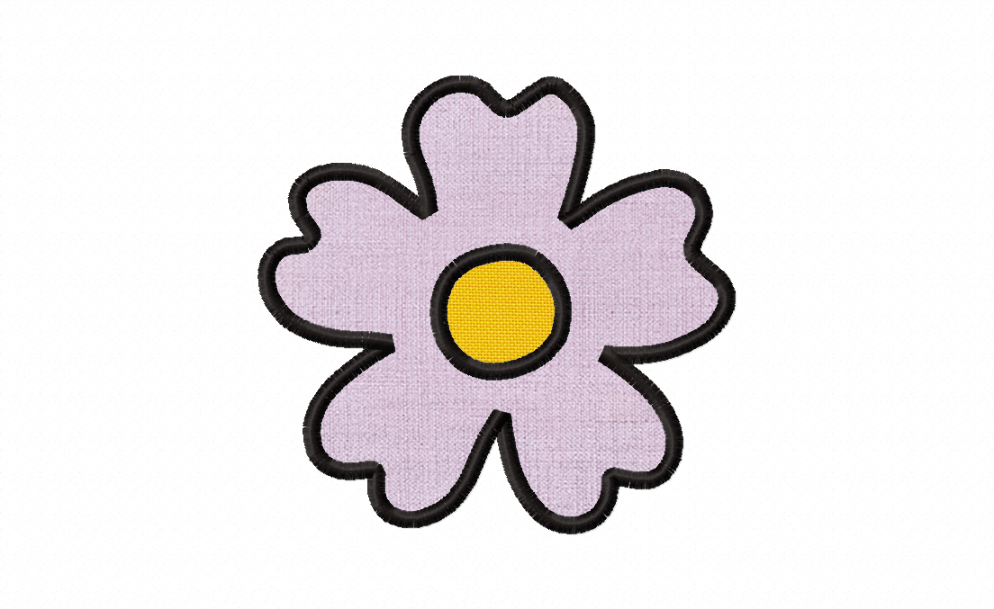 FREE Outline Flower Applique Embroidery Design