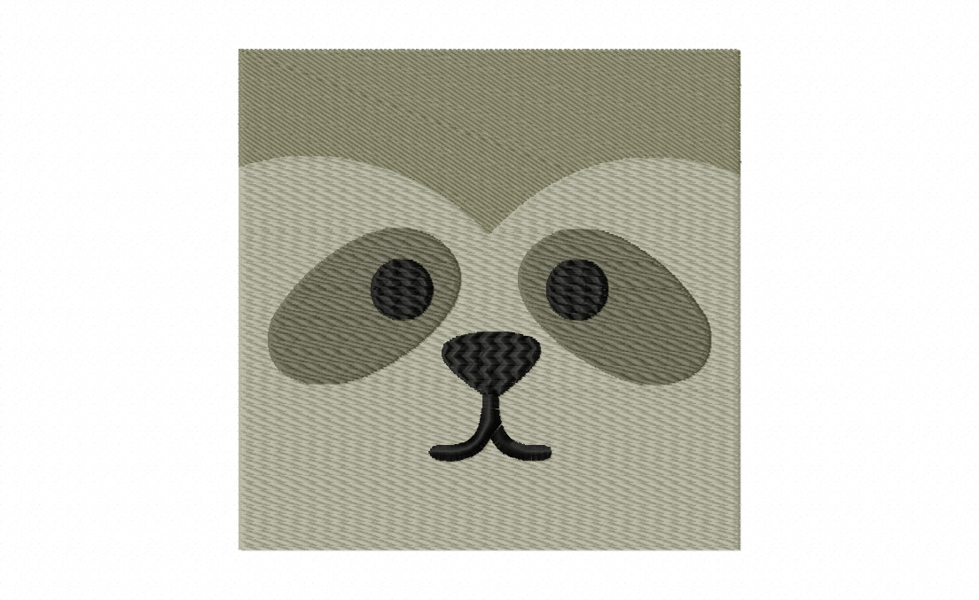 FREE Raccoon Face Stitched Embroidery Design