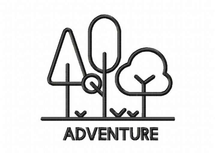 Adventure Outline Stitched Embroidery Design – Daily Embroidery