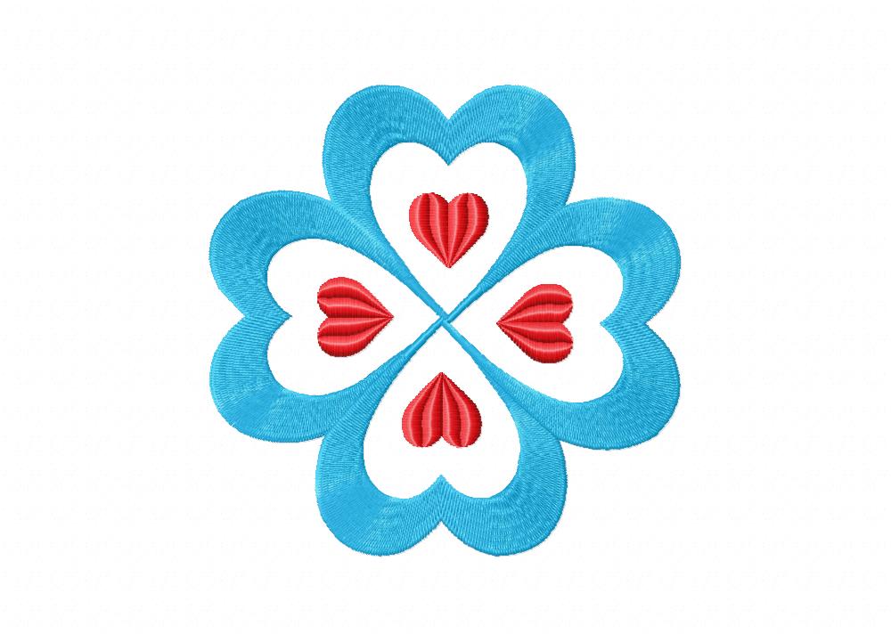 Medical Heart Stitched Embroidery Design