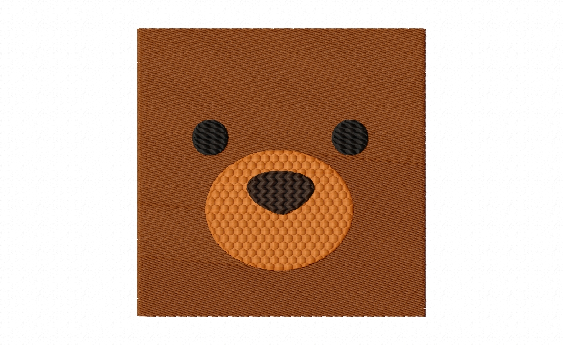 FREE Bear Face Stitched Embroidery Design