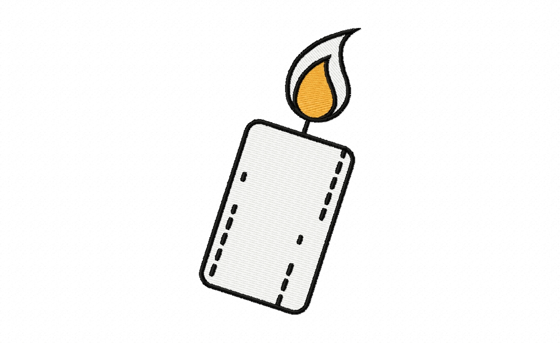 FREE Candle Drawing Stitched Embroidery Design
