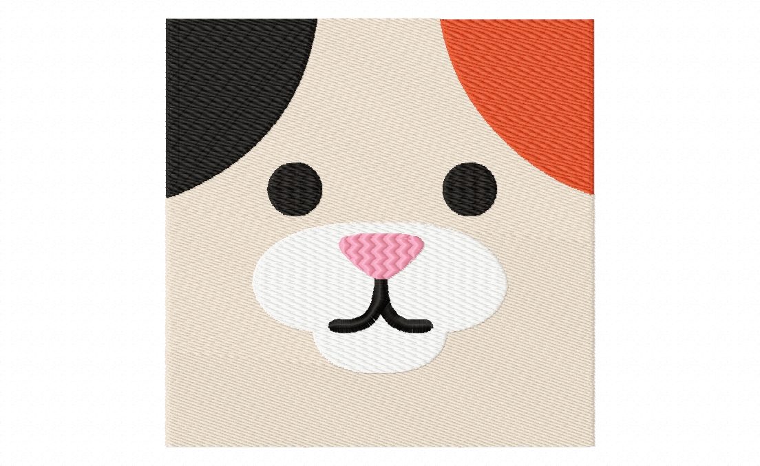 FREE Cat Face Stitched Embroidery Design
