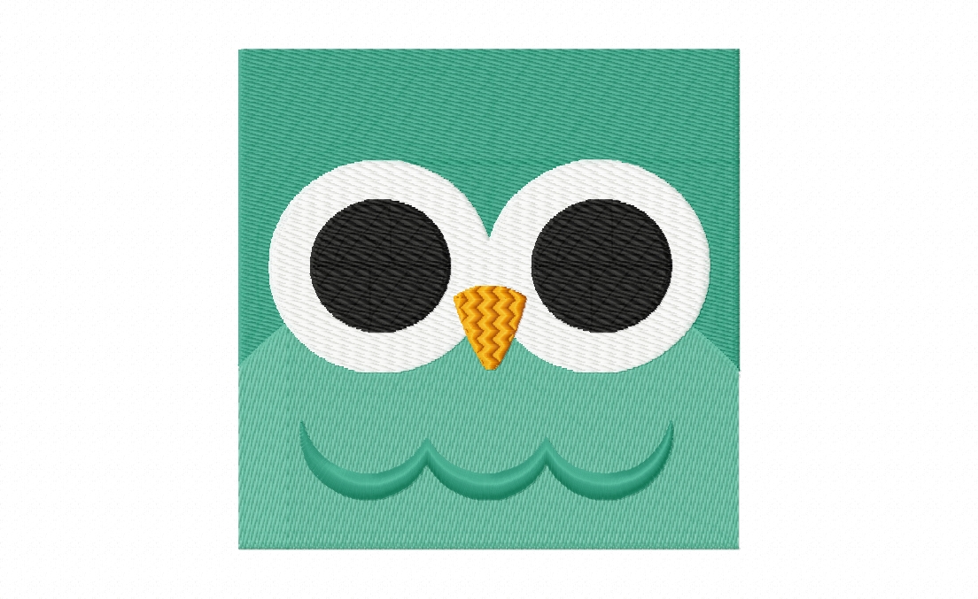 Owl Face Stitched Embroidery Design