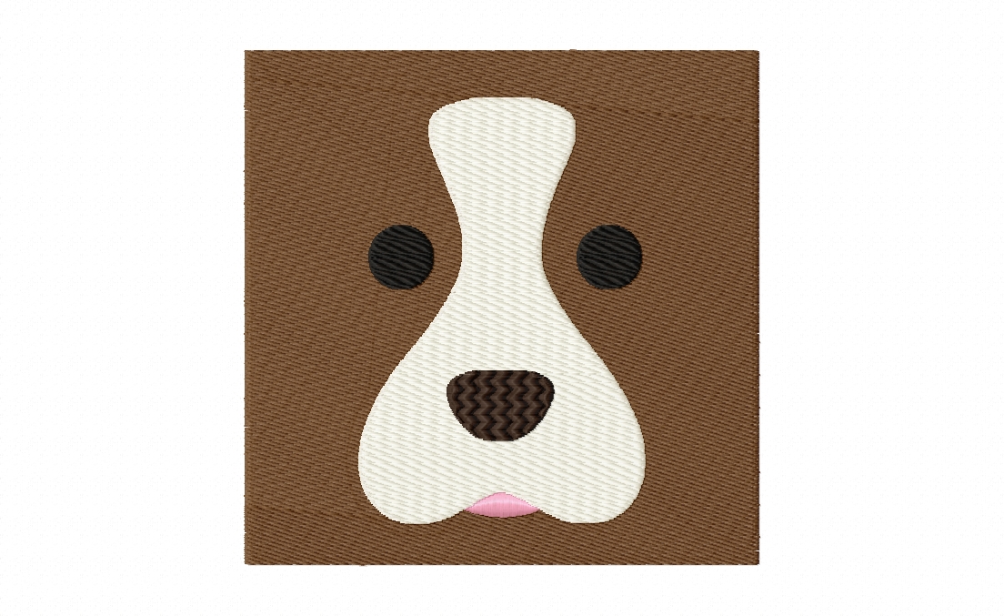 Puppy Face Stitched Embroidery Design