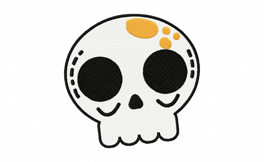 Skull Drawing Stitched Embroidery Design