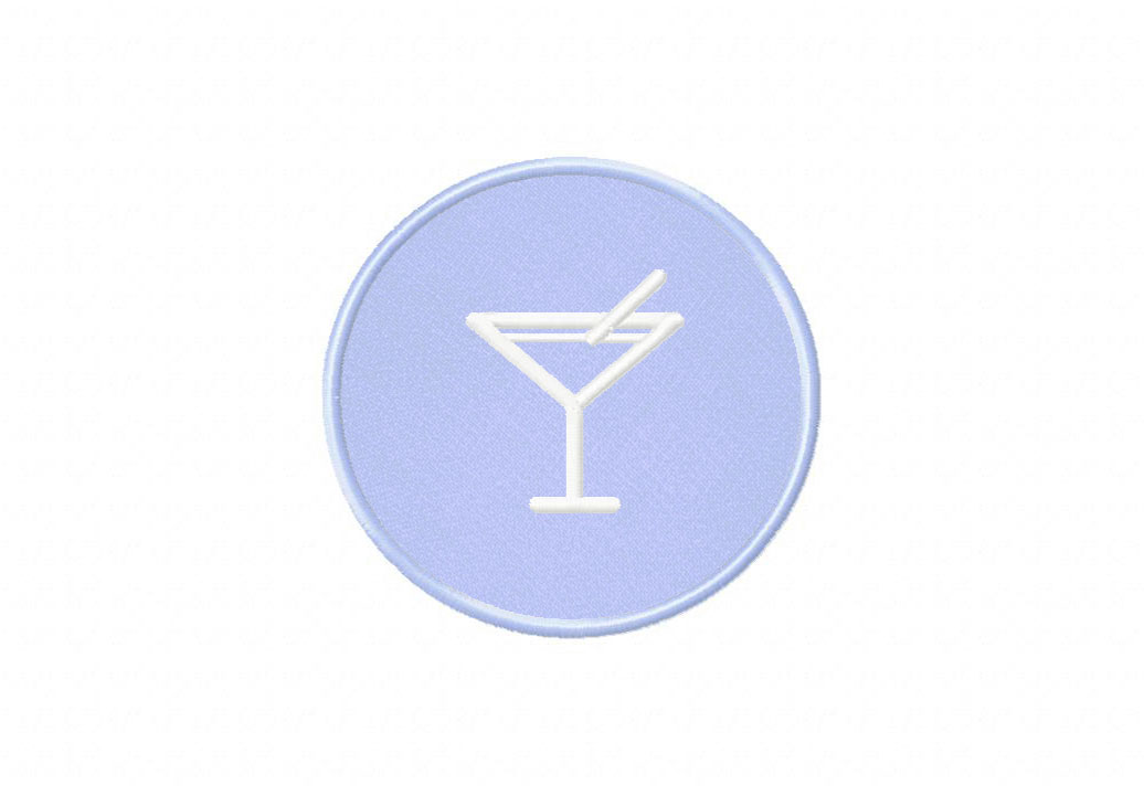 FREE Drink Icon Stitched and Appliqué Embroidery Design