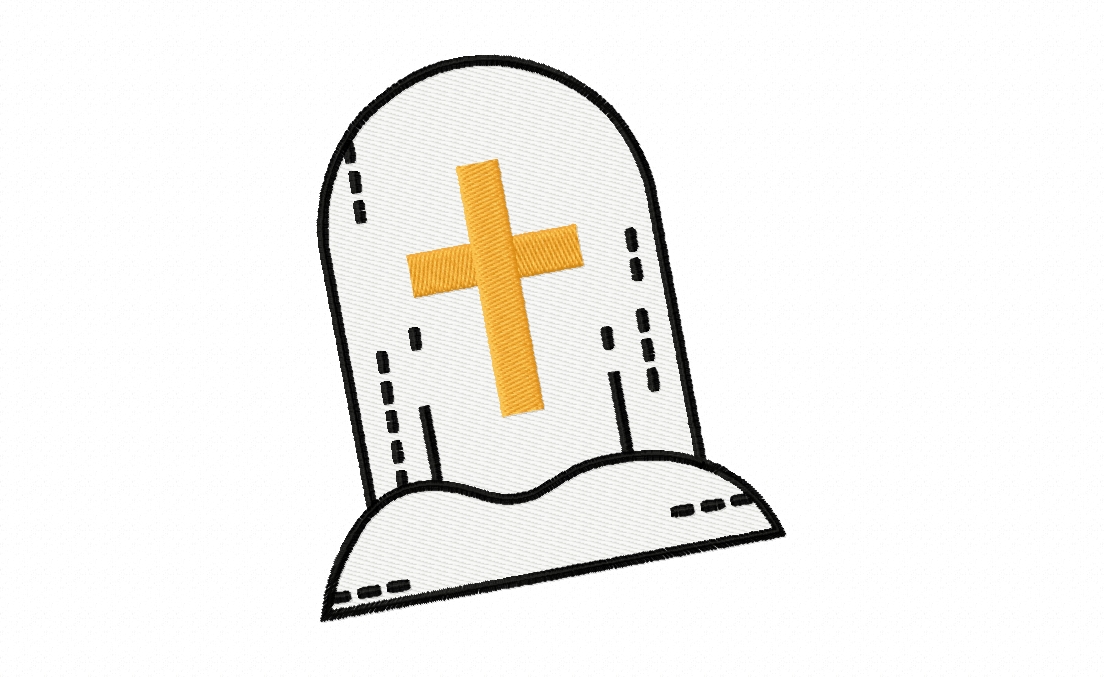 FREE Tomb Drawing Stitched Embroidery Design