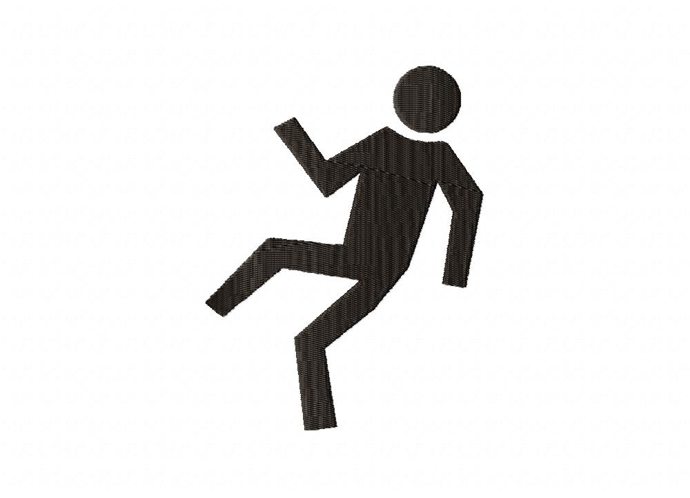 Wet Floor Icon Stitched Embroidery Design