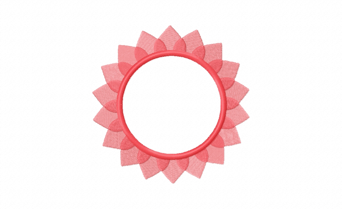 FREE Pink Petal Frame Appliqué Embroidery Design