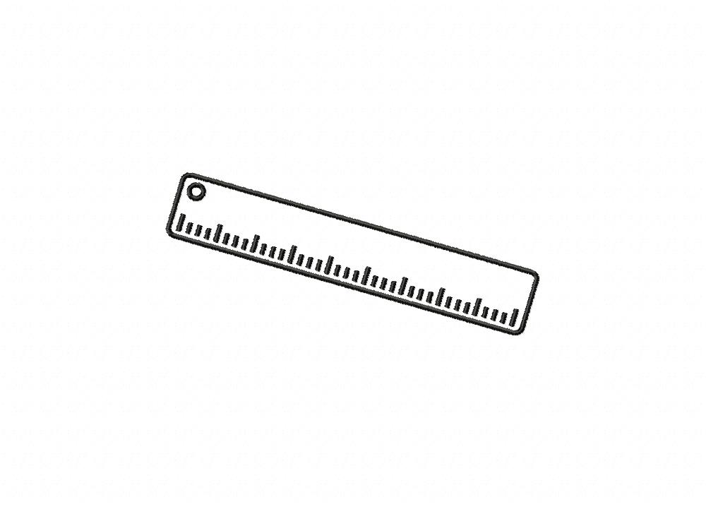 Ruler Outline Stitched Embroidery Design