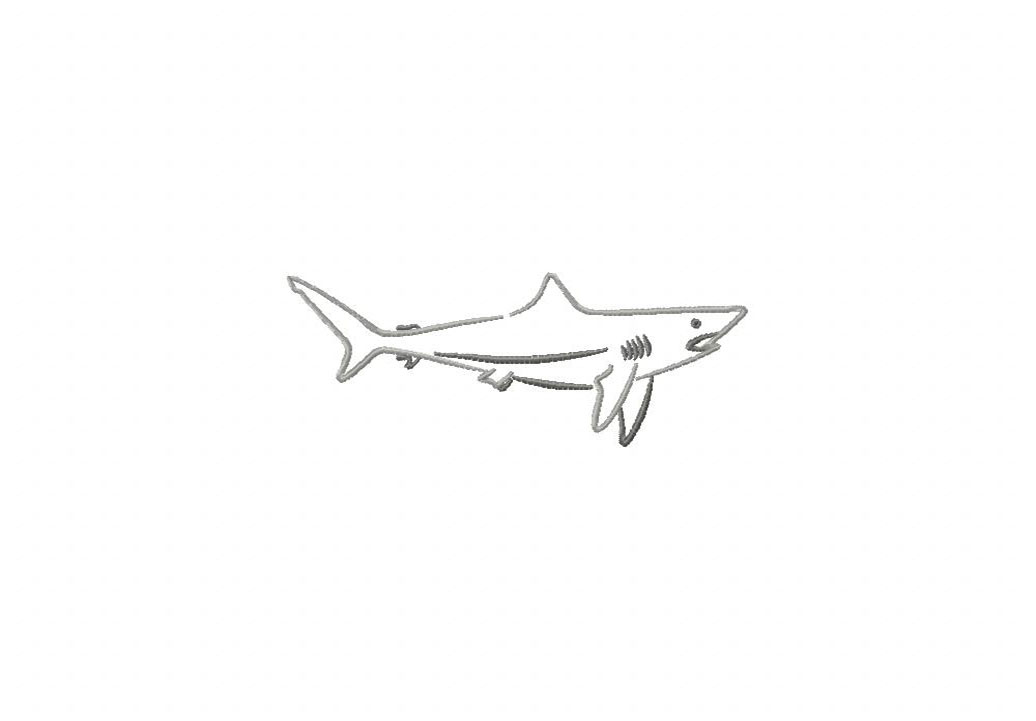 FREE Shark Outline Stitched Embroidery Design