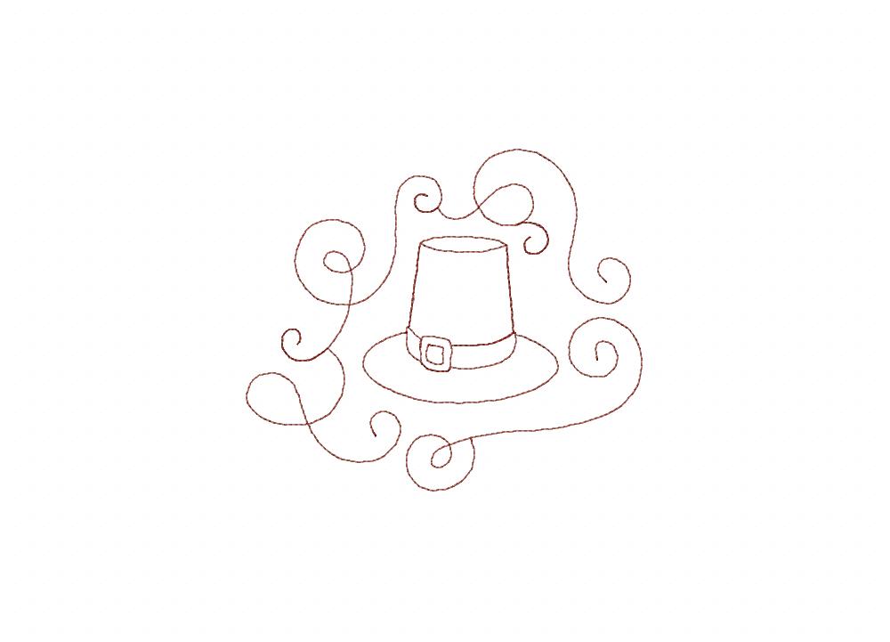 FREE Hat Swirl Elegance Stitched Embroidery Design