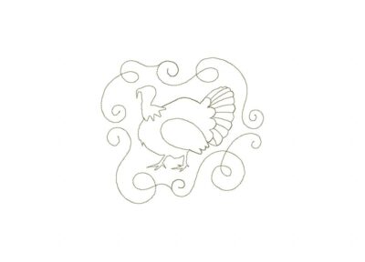 Turkey Swirl Elegance Stitched Embroidery Design