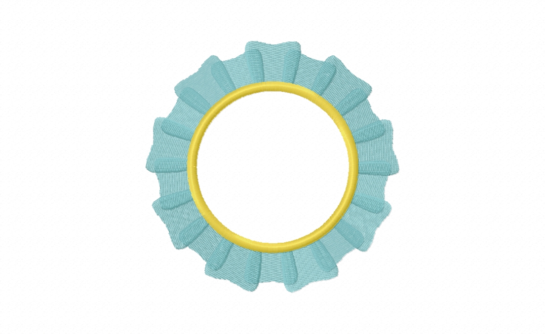 Blue Flower Appliqué Embroidery Design