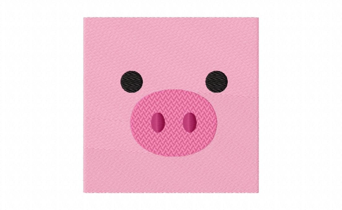 Pig Face Stitched Embroidery Design