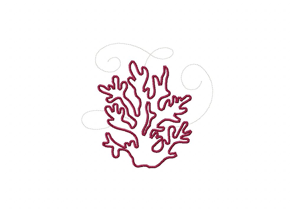 FREE Sea Life Charm Coral Stitched Embroidery Design