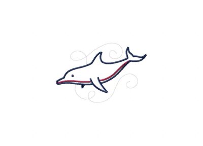 Sea Life Charm Dolphin Stitched Embroidery Design