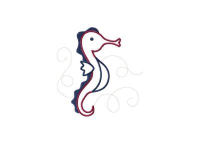 FREE Sea Life Charm Seahorse Stitched Embroidery Design