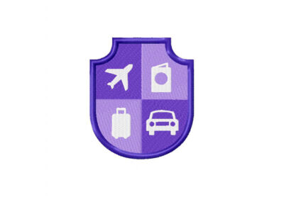Travelling Emblem Stitched Embroidery Design