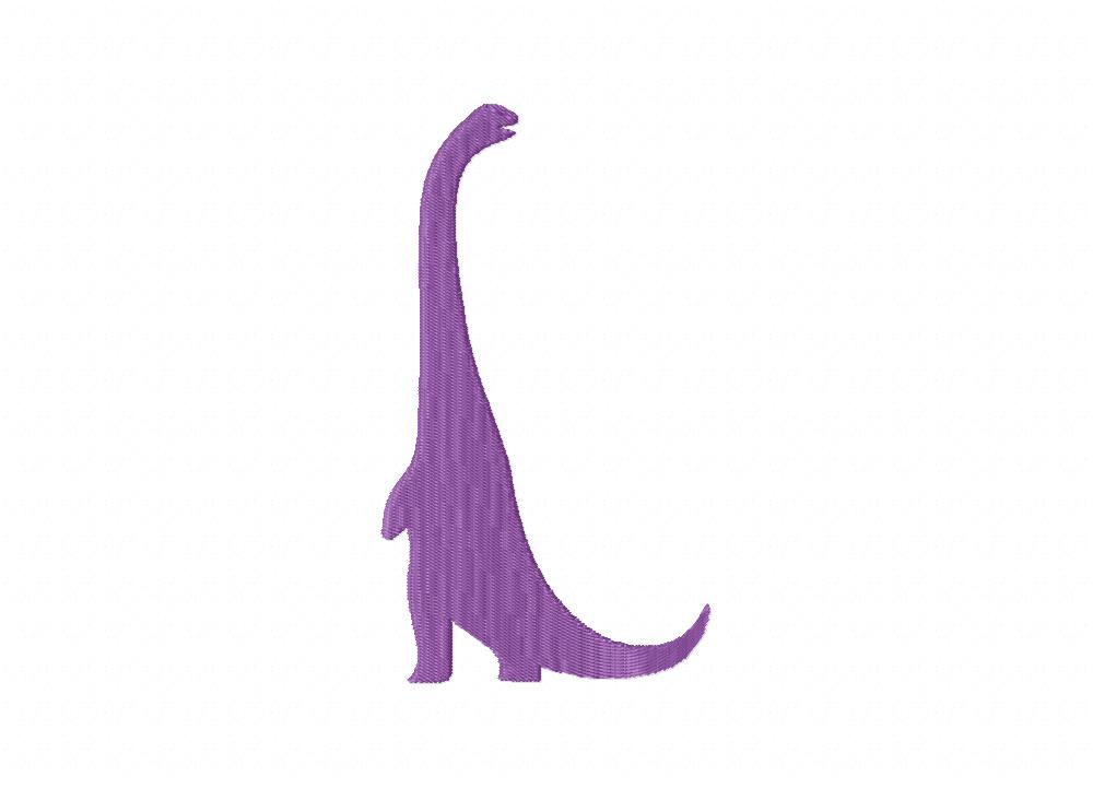 Purple Brachiosaurus Stitched Embroidery Design