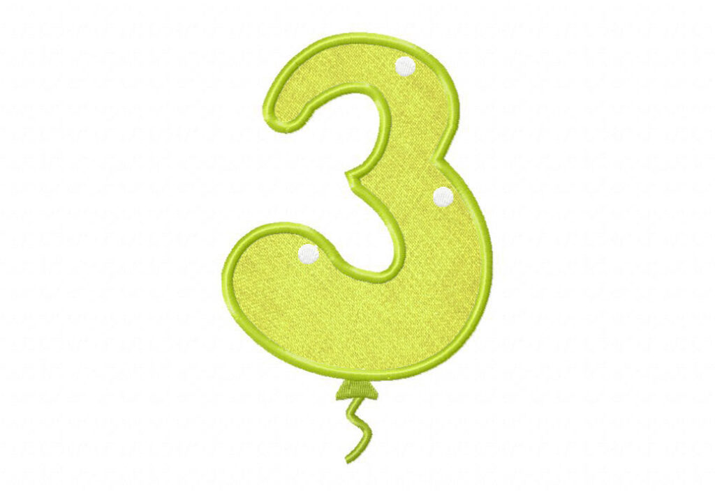 Balloon Three Appliqué Embroidery Design