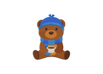 FREE Cozy Bear Stitched Embroidery Design