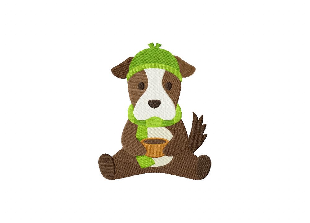 Cozy Dog Stitched Embroidery Design