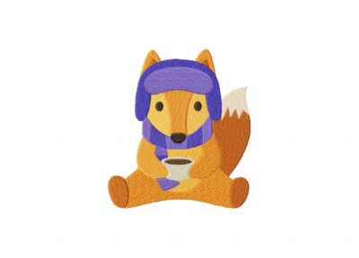 Cozy Fox Stitched Embroidery Design