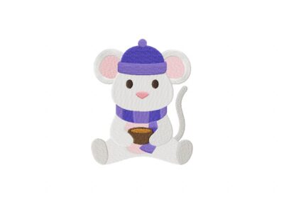 Cozy Mouse Stitched Embroidery Design