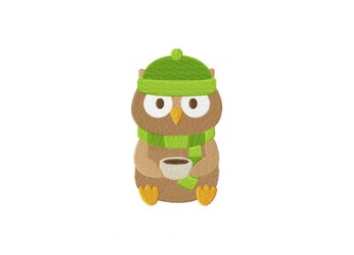 Cozy Owl Stitched Embroidery Design
