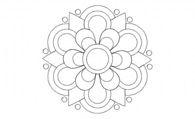 Fancy Mandala Flower Stitched Embroidery Design