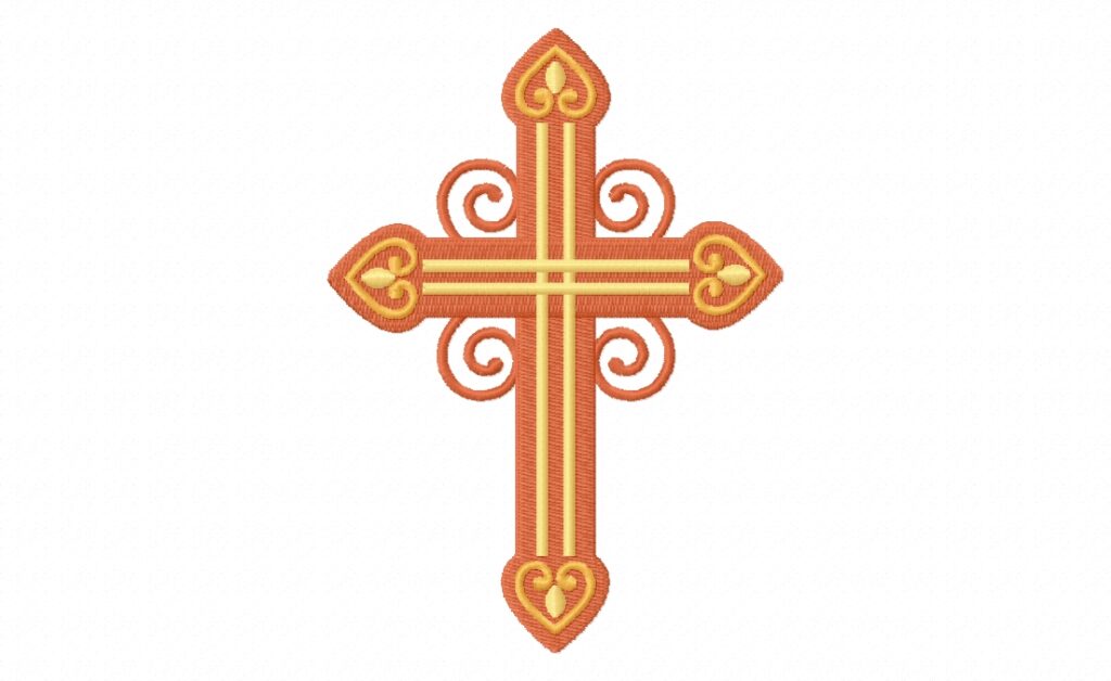Opulent Cross Stitched Embroidery Design