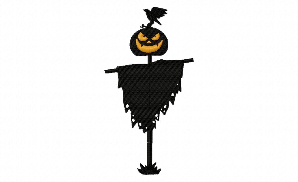 FREE Silhouette Scarecrow Bird Stitched Embroidery Design