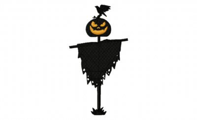 FREE Silhouette Scarecrow Bird Stitched Embroidery Design