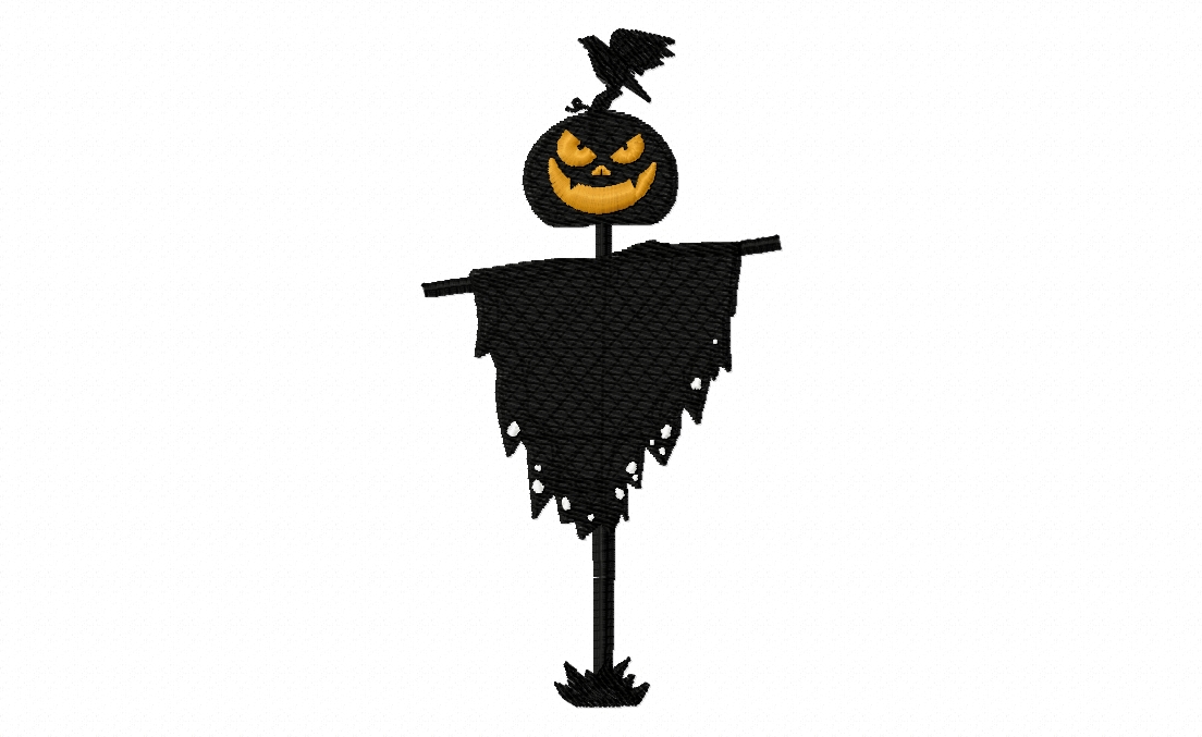 FREE Silhouette Scarecrow Bird Stitched Embroidery Design