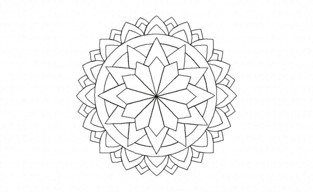 FREE Sophisticated Mandala Flower Stitched Embroidery Design