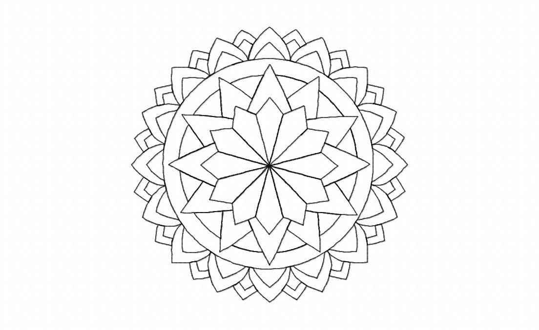 FREE Sophisticated Mandala Flower Stitched Embroidery Design