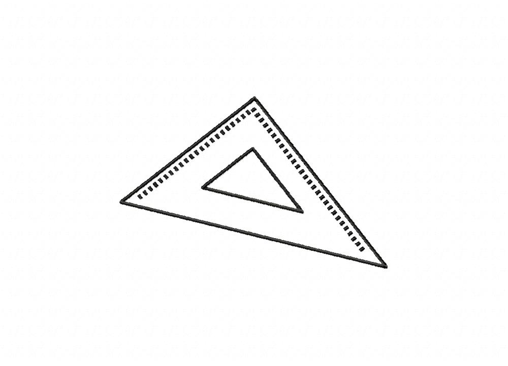 FREE Set Square Outline Stitched Embroidery Design