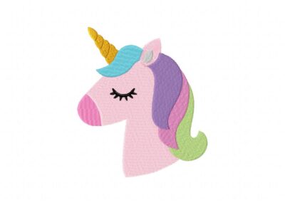 Unicorn Head Stitched Embroidery Design