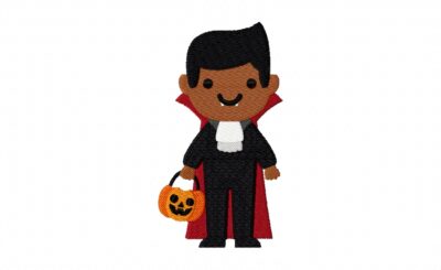 Vampire Costume Kid Stitched Embroidery Design