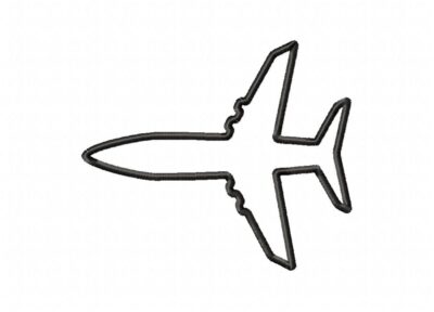 FREE Airplane Outline Stitched Embroidery Design