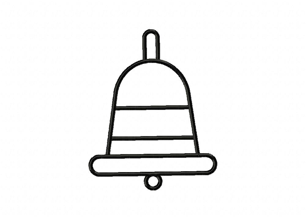 FREE Bell Outline Stitched Embroidery Design