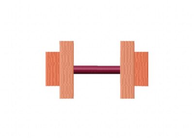 FREE Dumbbell Stitched Embroidery Design