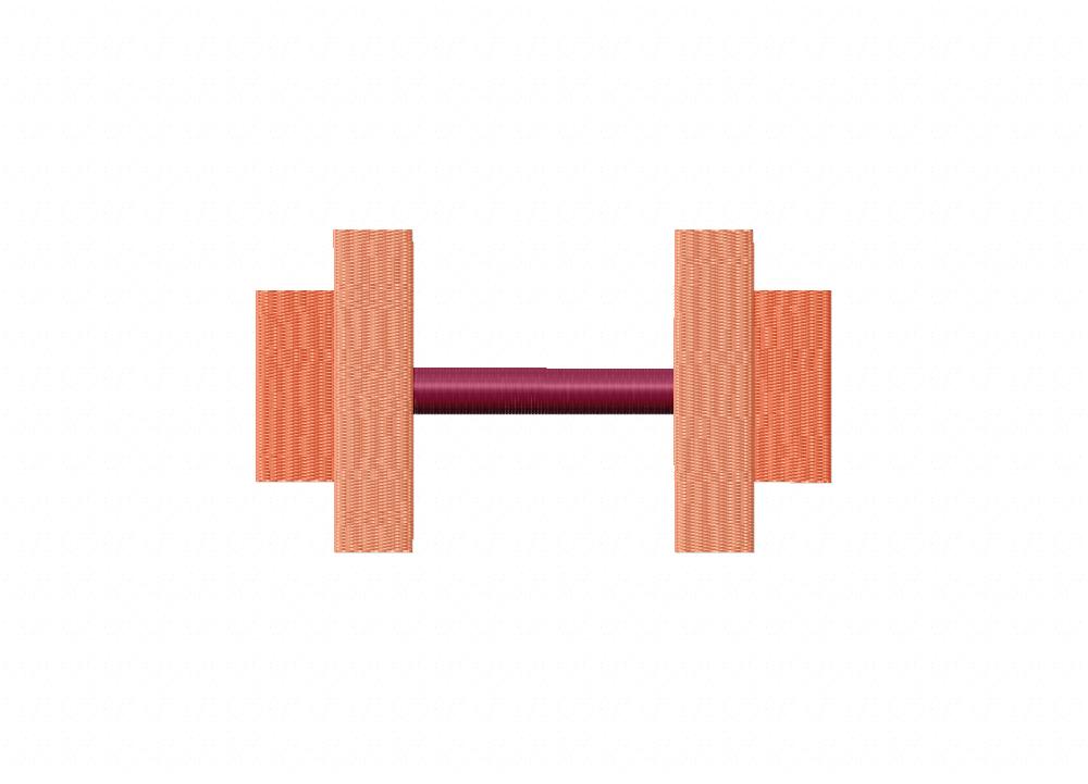 FREE Dumbbell Stitched Embroidery Design