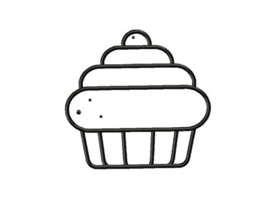 FREE Muffin Outline Stitched Embroidery Design