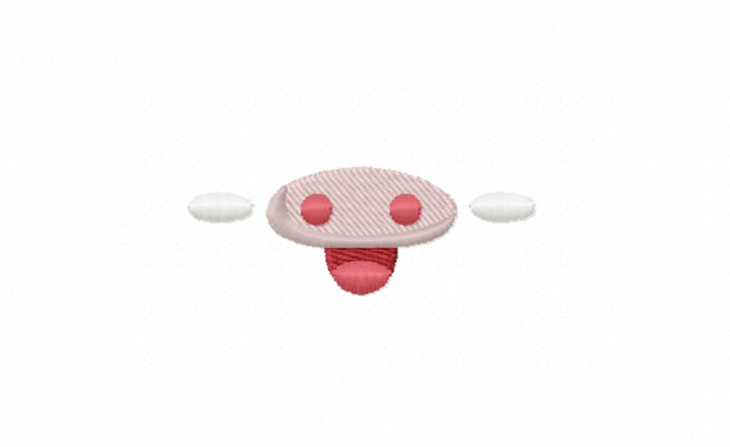 FREE Pig Mouth Stitched Embroidery Design