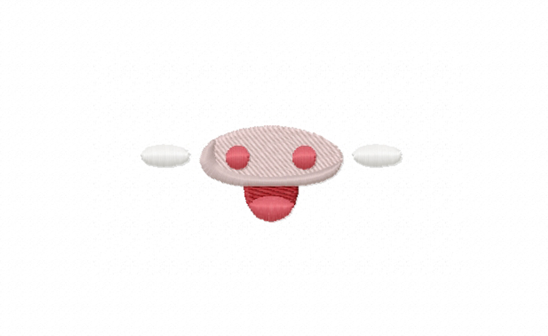 FREE Pig Mouth Stitched Embroidery Design